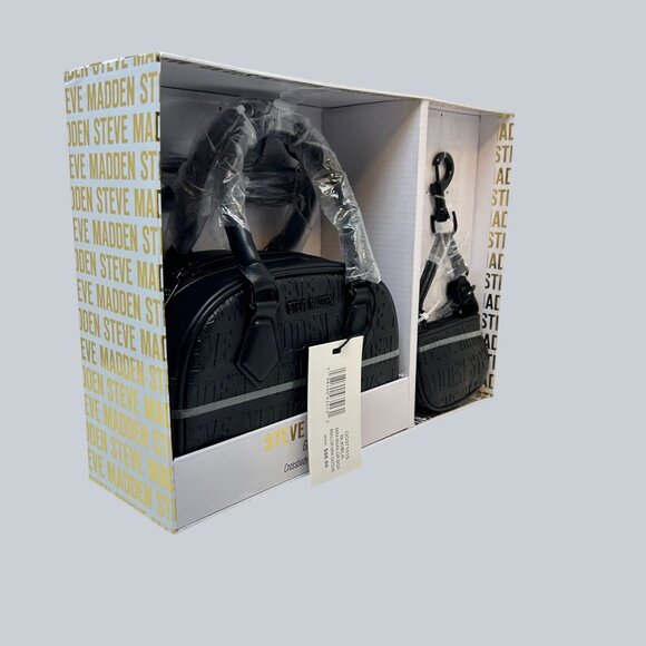 Steve Madden Gift Set Black Crossbody & Mini Satchel Bag Charm - Picture 3 of 9